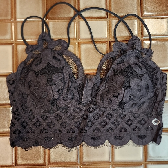 NEW Crochet Lace Bralette - Plus Size Ash Gray - Picture 3 of 12